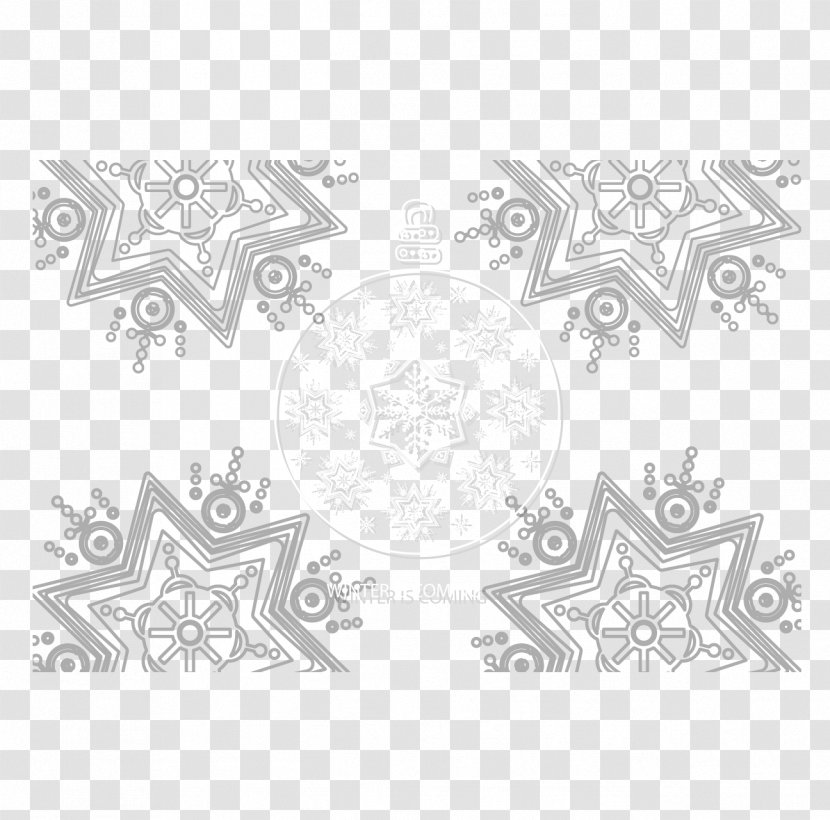 Black And White Icon - Visual Arts - Abstract Snowflake Background Transparent PNG