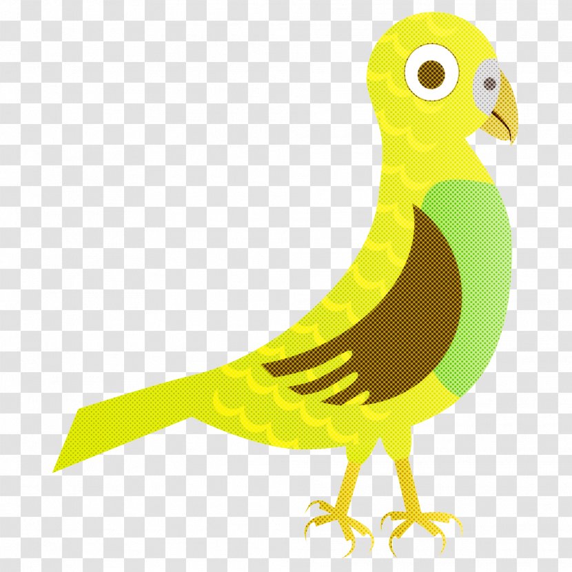 Bird Yellow Beak Green Cartoon - Tail Pigeons And Doves Transparent PNG