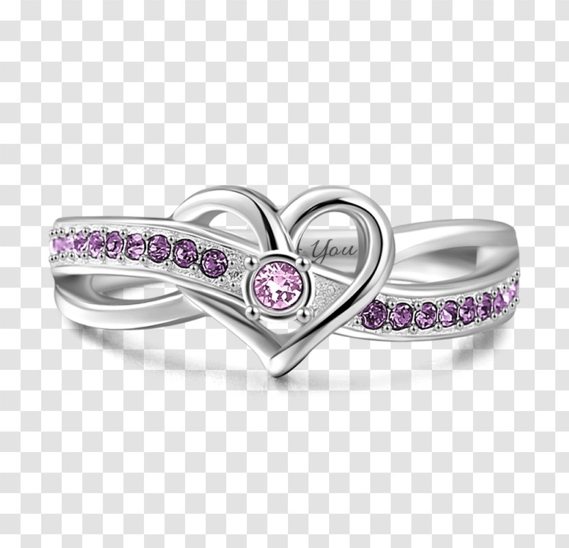 Amethyst Wedding Ring Birthstone Jewellery - True Love Sends Good Gift Transparent PNG