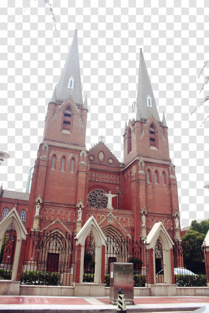 Saint Ignatius Cathedral, Shanghai Xujiahui Catholic Uff08East Gateuff09 U5f90u5bb6u532fu5730u9244u7ad9 Church U5929u4e3bu6559u5802 - Facade - Two Transparent PNG