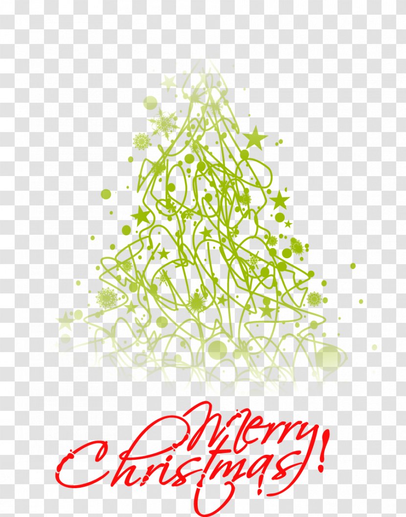Christmas Tree Illustration - Text - Creative Transparent PNG