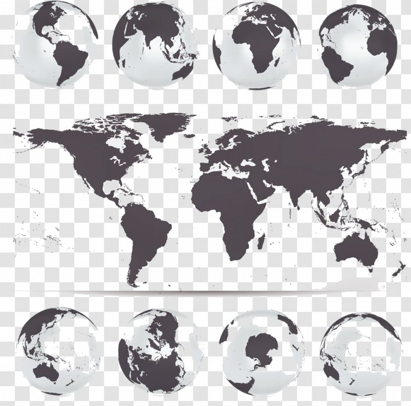 Globe World Map Vector - Royaltyfree - Maps And Earth Transparent PNG