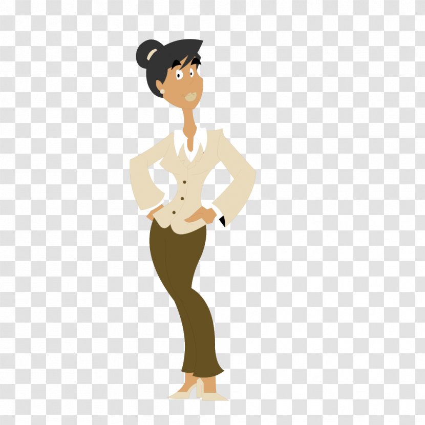 Cartoon Euclidean Vector Model Sheet Illustration - Frame - Fashion Career Woman With Short Hair Transparent PNG
