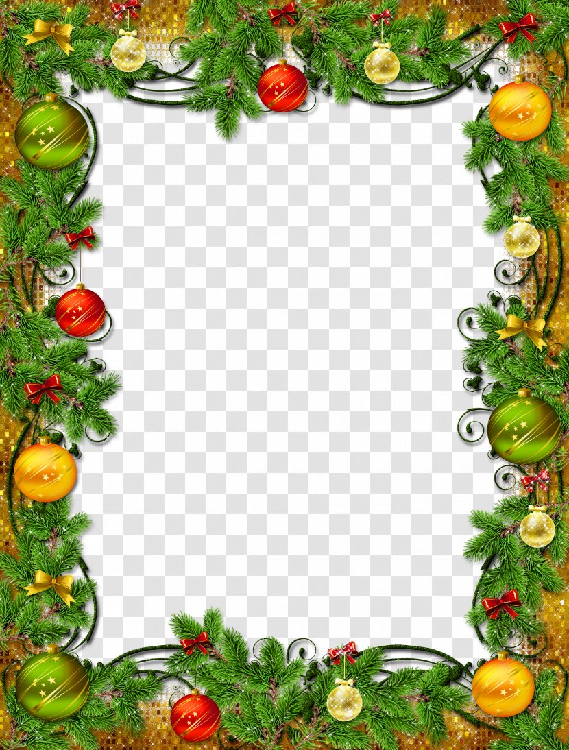 Christmas Decoration - Picture Frames - Evergreen Transparent PNG