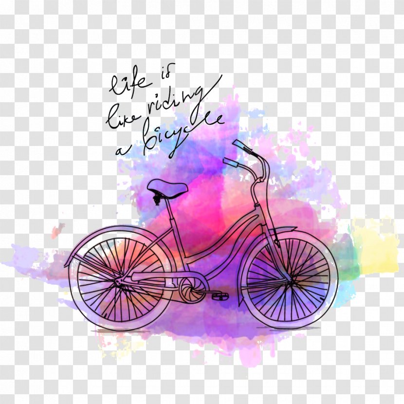 Clip Art - Pink - Bicycle Transparent PNG