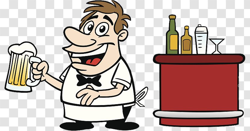 Bartender Cartoon Clip Art - Cook - At The Bar Counter Transparent PNG
