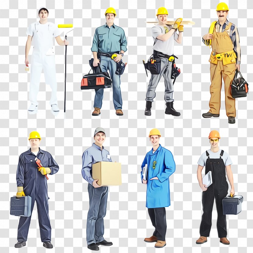 Standing Figurine Action Figure Workwear Uniform - Construction Worker Personal Protective Equipment Transparent PNG