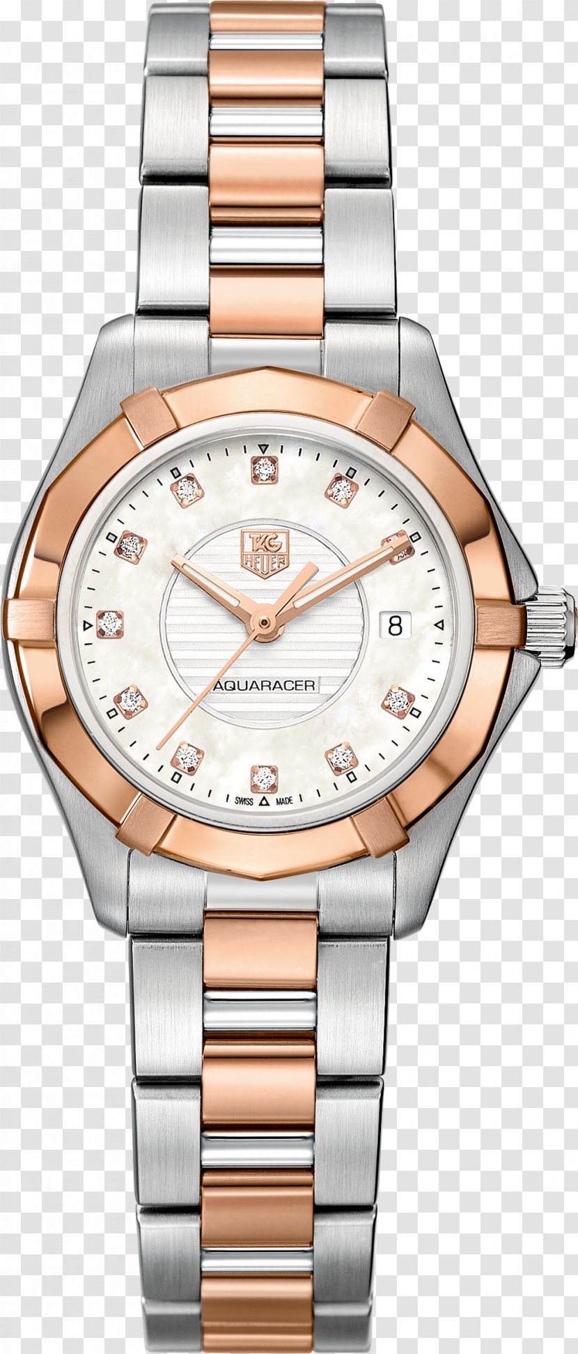 TAG Heuer Aquaracer Watch Quartz Clock India - Swiss Made - Large Pearl Transparent PNG