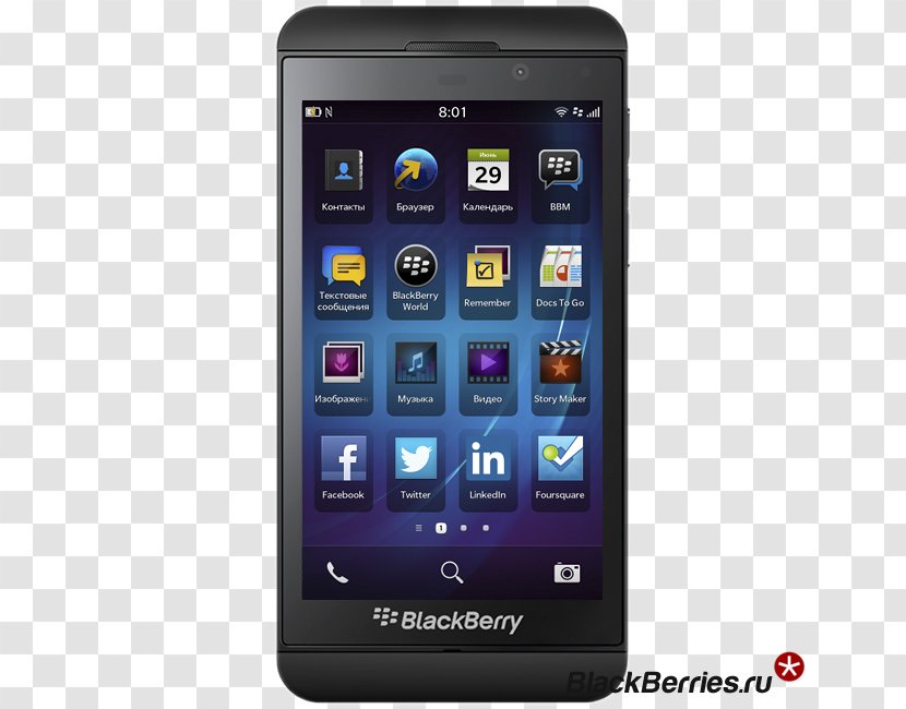 BlackBerry Z10 Q10 4G LTE Smartphone - Blackberry Transparent PNG