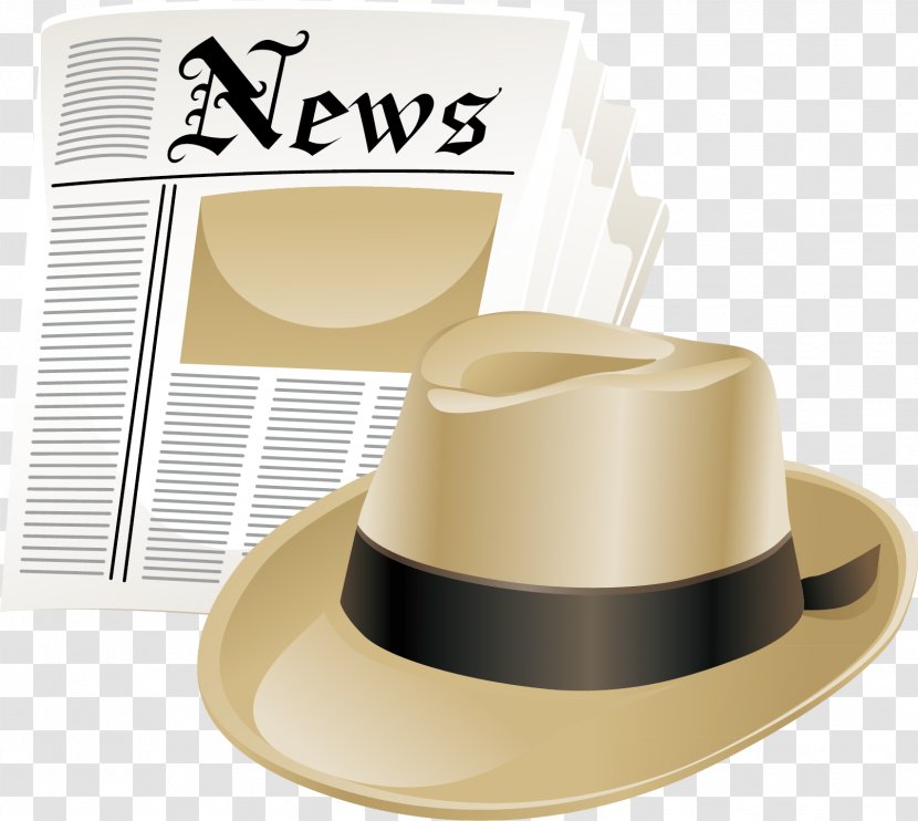 Newspaper And Hat Material Picture - Phonograph - Tableware Transparent PNG