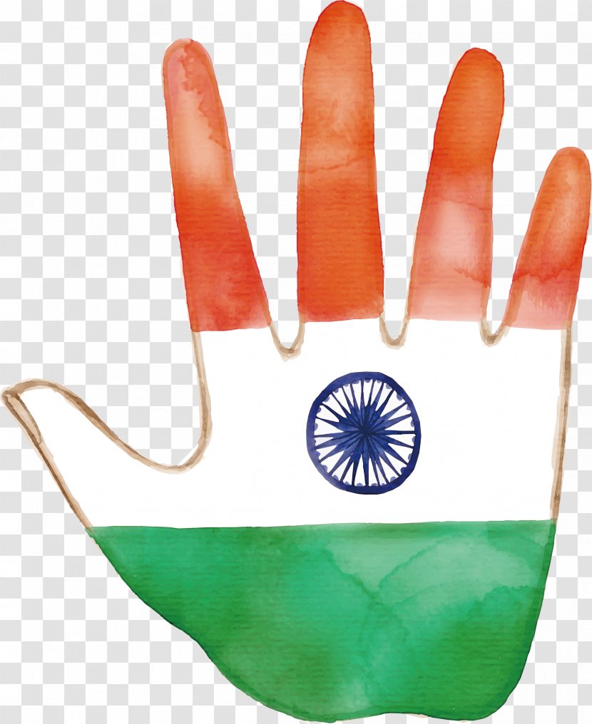 Flag Of India National - Computer - Palm Shaped Transparent PNG