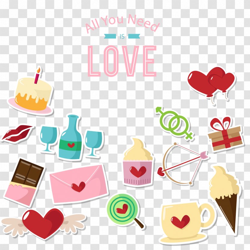 Paper Sticker Envelope - Decorative Stickers With Heart Vector Transparent PNG