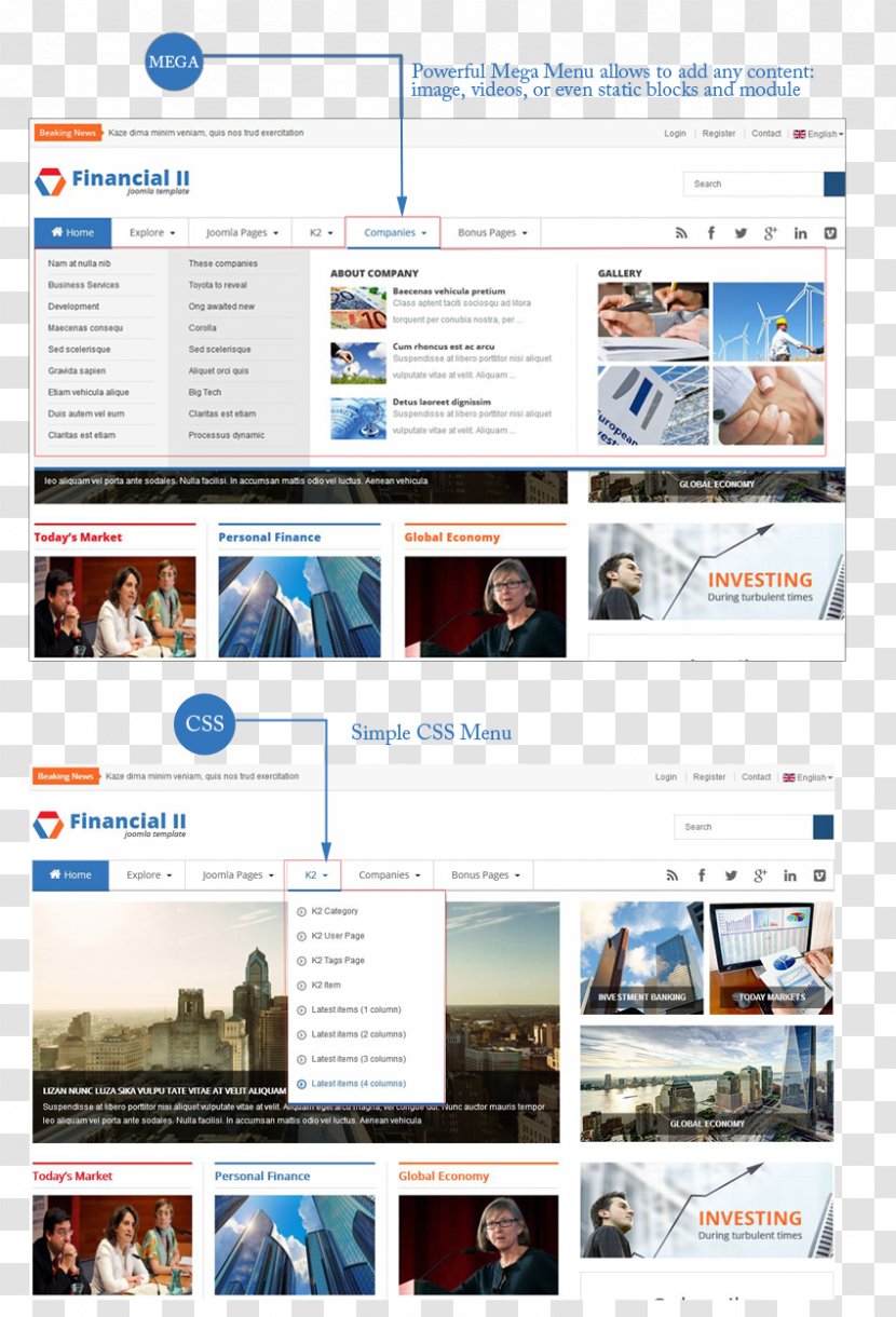 Joomla Responsive Web Design Template Computer Software Database - Menu Transparent PNG