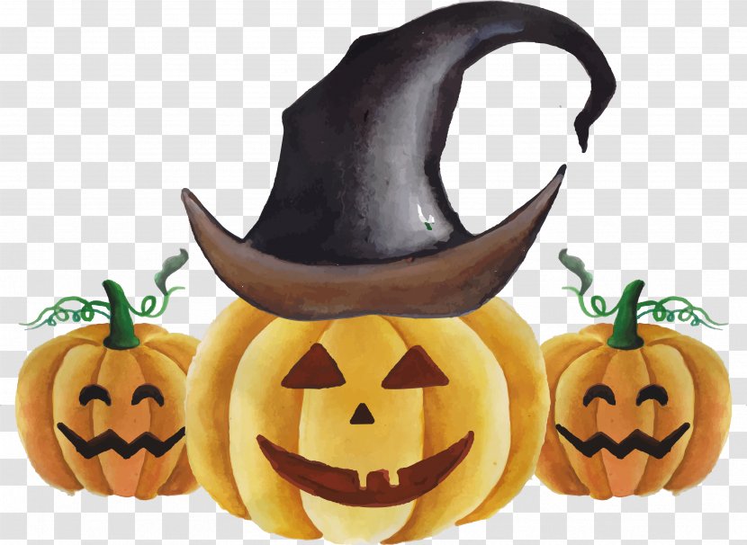 Jack-o-lantern Calabaza Halloween Watercolor Painting Pumpkin - Jackolantern - Monster Transparent PNG