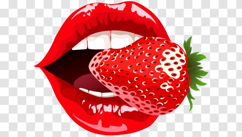 Strawberry Lipstick Mouth Food - Natural Foods Transparent PNG
