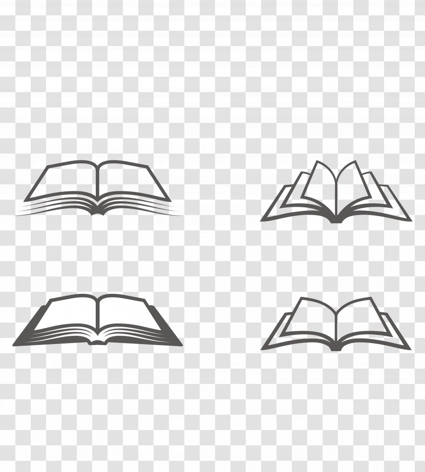 Book Icon - Black - Vector Material Open Transparent PNG