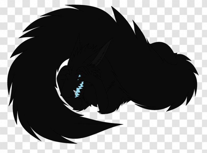 Black Carnivora Silhouette White Feather - Fictional Character Transparent PNG