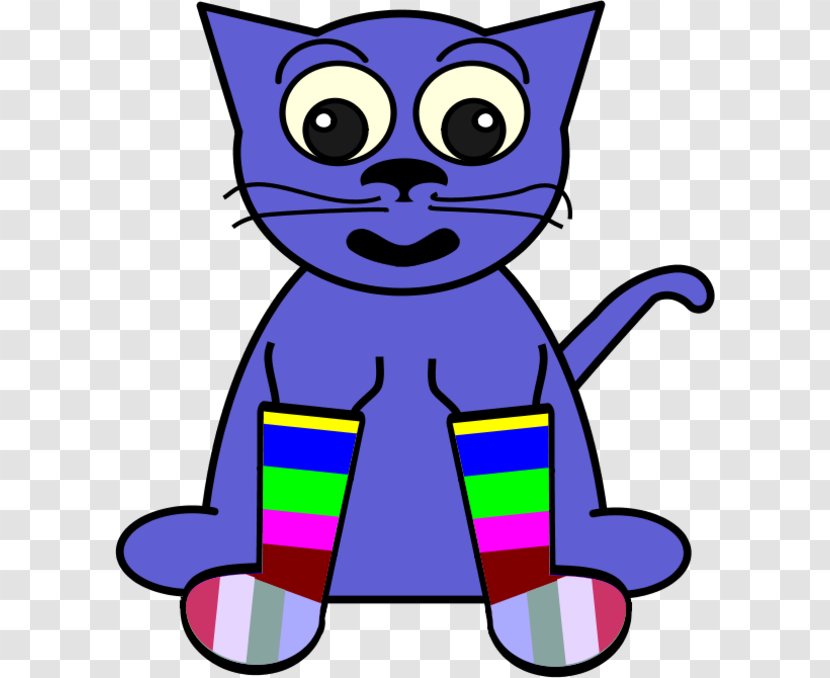 Sock Free Content Clip Art - Purple Cartoon Cat Transparent PNG