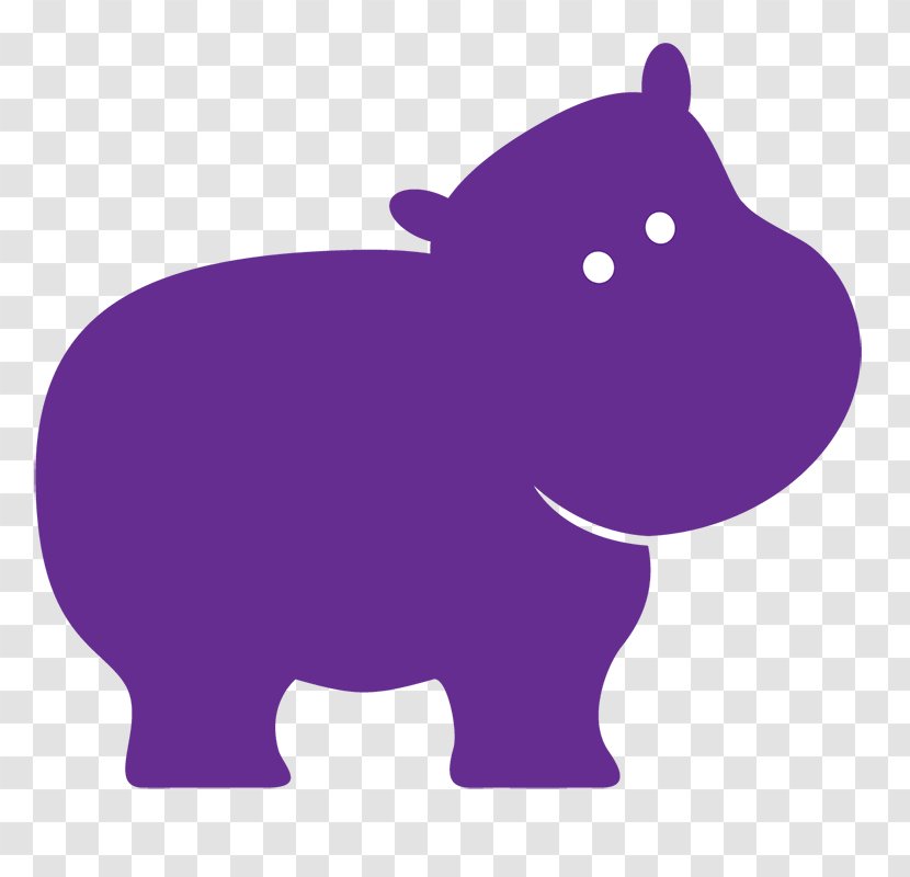 Hippopotamus Purple Elephant Clip Art - Violet - Hippo Transparent PNG
