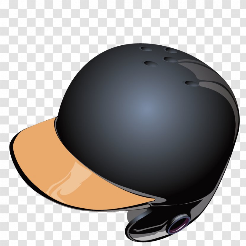 Motorcycle Helmet Hat - Personal Protective Equipment - Vector Black Transparent PNG