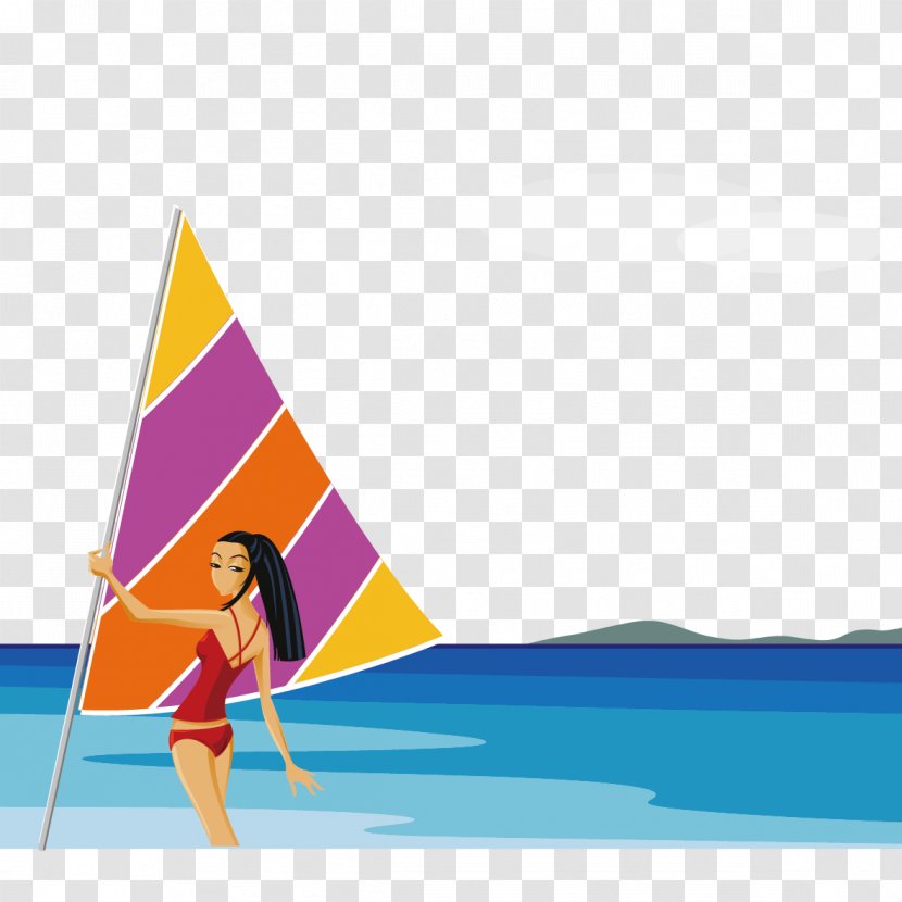 Illustration - Beach - Sailing Transparent PNG