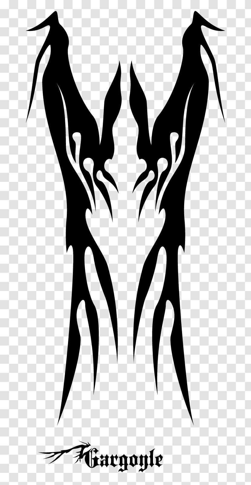 Demon Tattoo Art Drawing Clip - Silhouette Transparent PNG