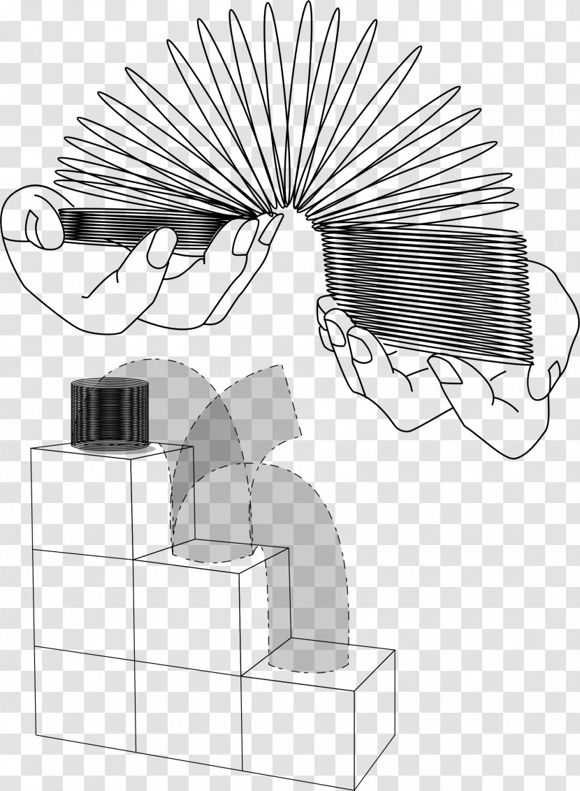 Slinky Dog Toy Clip Art - Black And White Transparent PNG