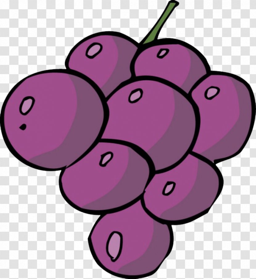 Wine Grape Cartoon - Flat Design - Hand-painted Grapes Transparent PNG