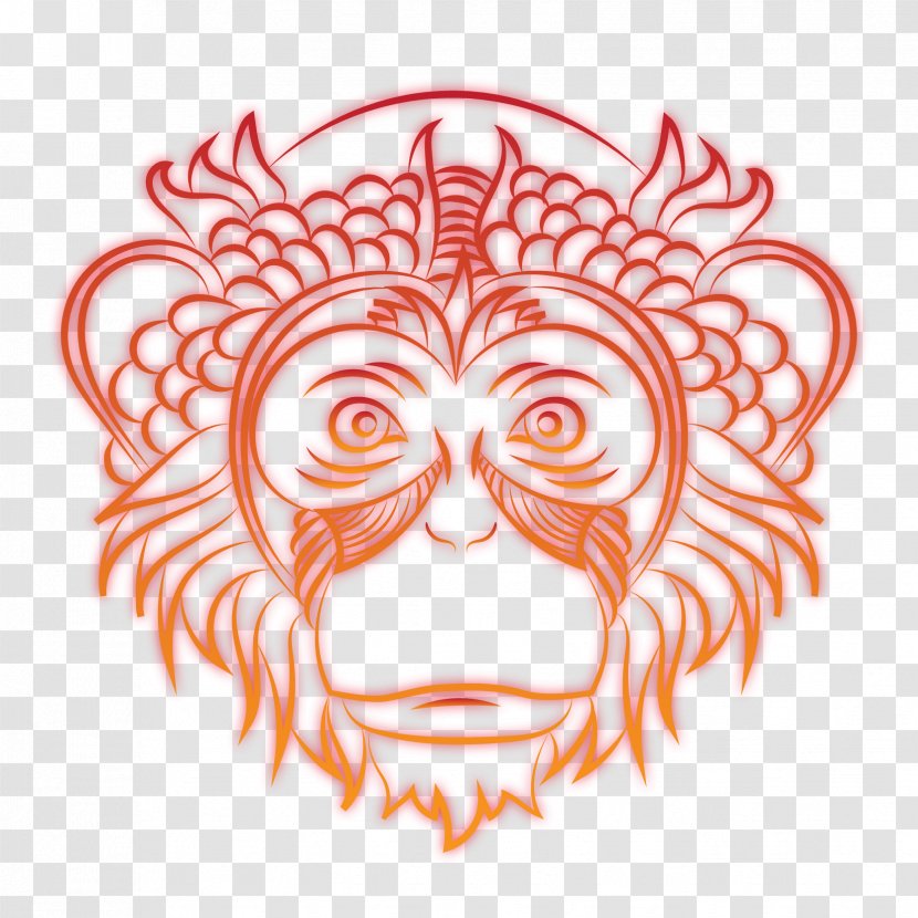 Monkey Theme: Adult Coloring Book Drawing Visual Arts Clip Art - Frame - Huangdi Neijing Transparent PNG