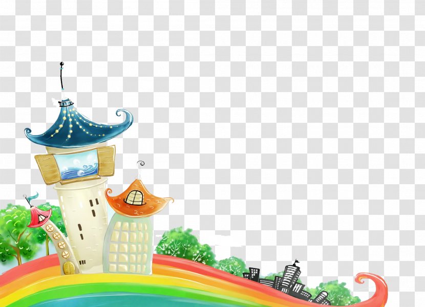 Child Display Resolution Computer Wallpaper - Television - Beautiful Cartoon Castle Transparent PNG