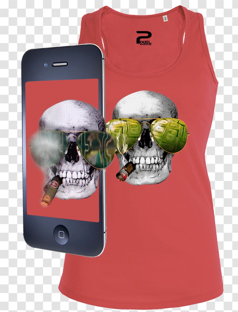 T-shirt Skull Sleeve Outerwear Font - T Shirt Transparent PNG