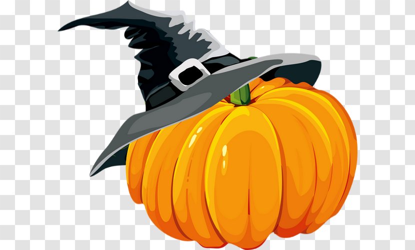 Clip Art Pumpkin Witch Hat Halloween - Vegetable Transparent PNG
