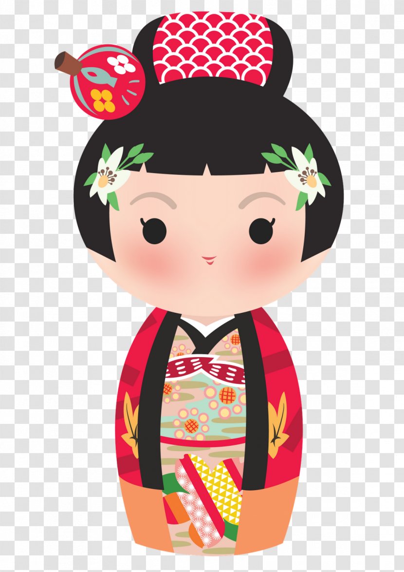 Kokeshi Japanese Art Clip - Tree - Geisha Transparent PNG