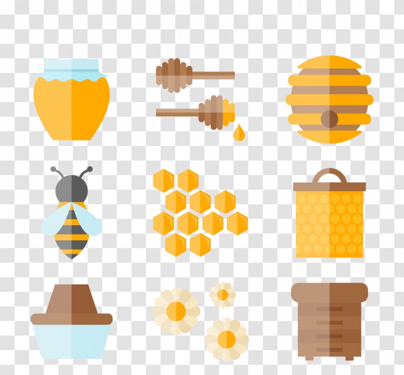 Honey Bee Honeycomb - Element Transparent PNG