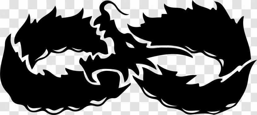 Black And White Dragon Clip Art - Logo Transparent PNG
