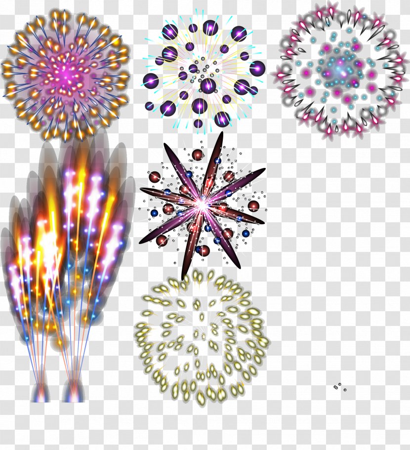 Graphic Design - Symmetry - Colorful Fireworks Vector Transparent PNG