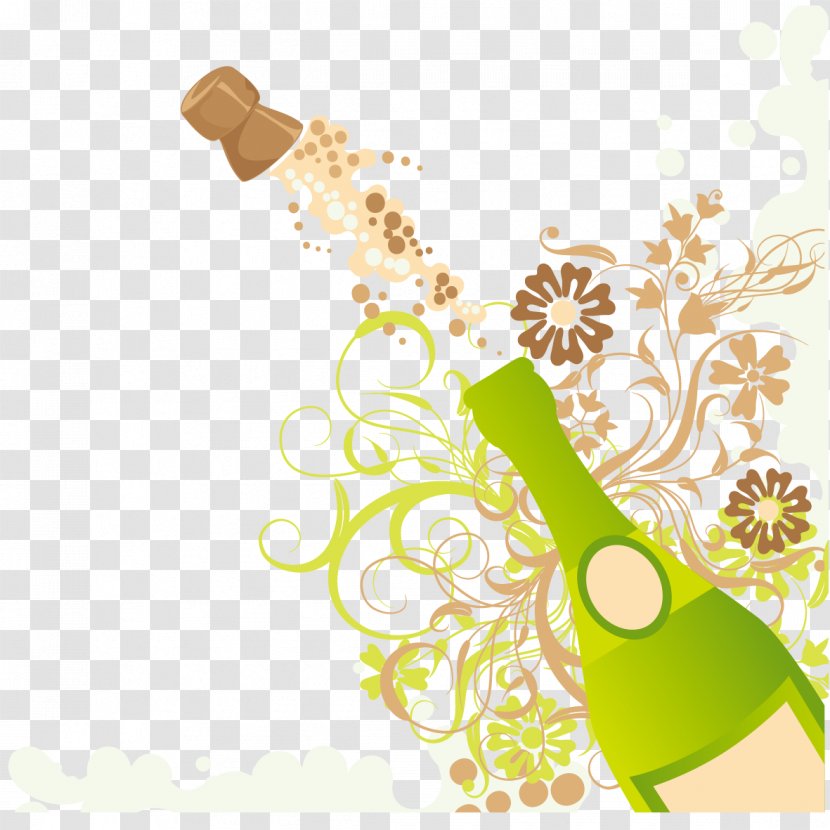 Champagne Royalty-free Stock Photography Bottle - Green - Creative Patterns And Bottles Transparent PNG