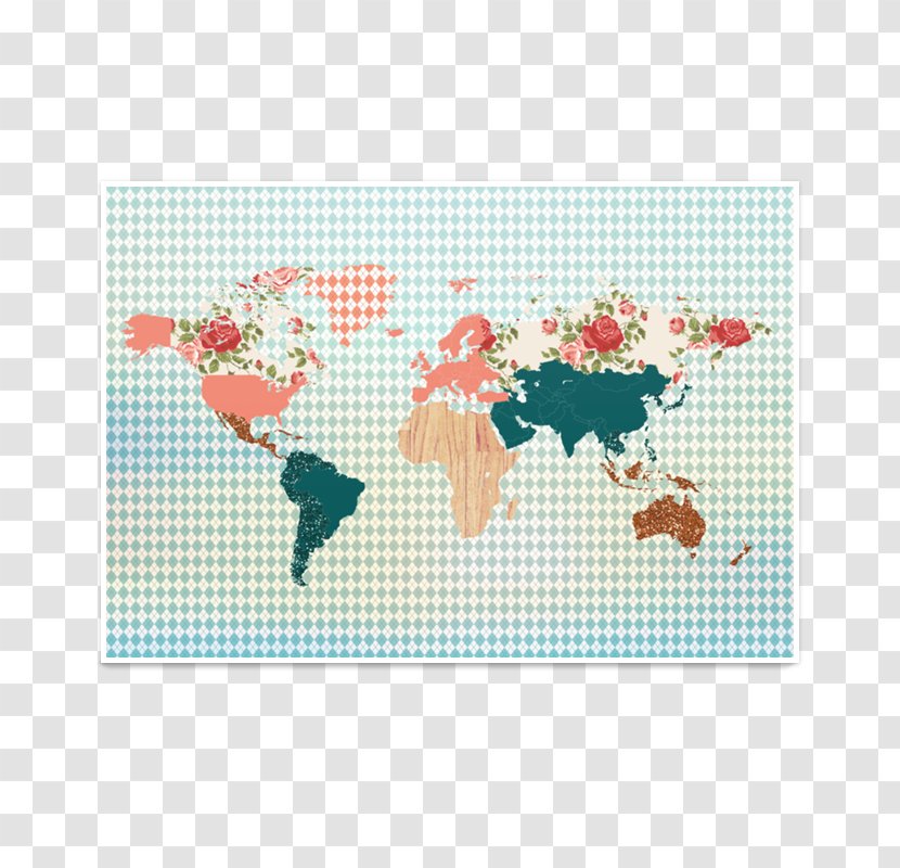 World Map Wall Decal Transparent PNG