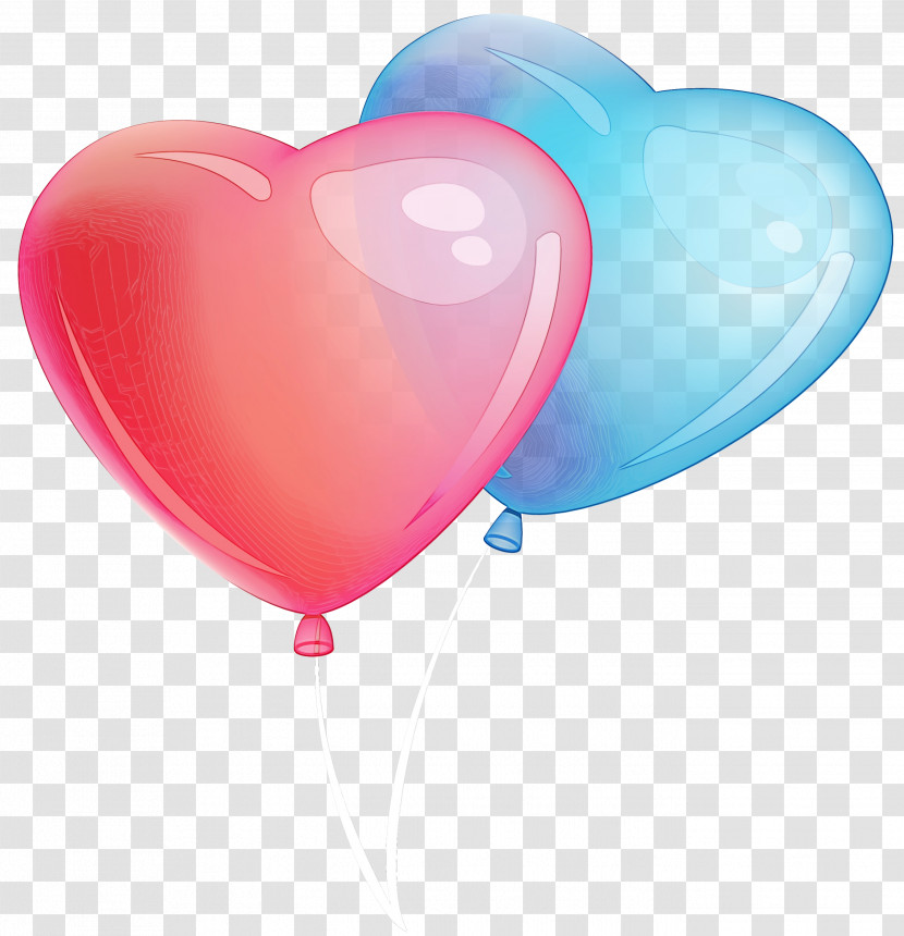 Balloon Heart Pink Party Supply Turquoise Transparent PNG