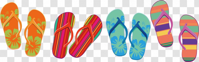Flip-flops Beach Slipper - Footwear - Leisure Summer Vector Material Transparent PNG