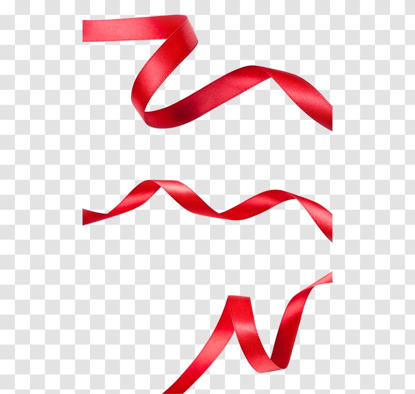 Red Ribbon - Point - Heart Transparent PNG