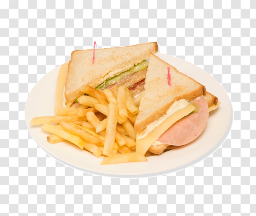 Club Sandwich French Fries Fast Food Ham And Cheese Breakfast - Kids Meal - Sandwiches Transparent PNG