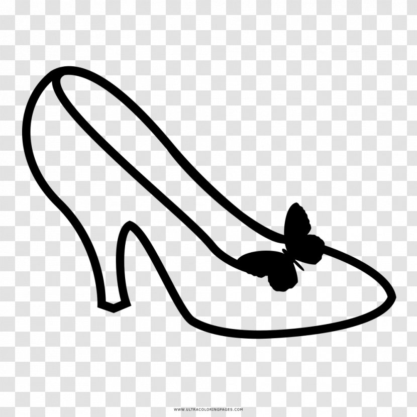 High-heeled Shoe Drawing Coloring Book Black And White - Neck - Crystal Transparent PNG
