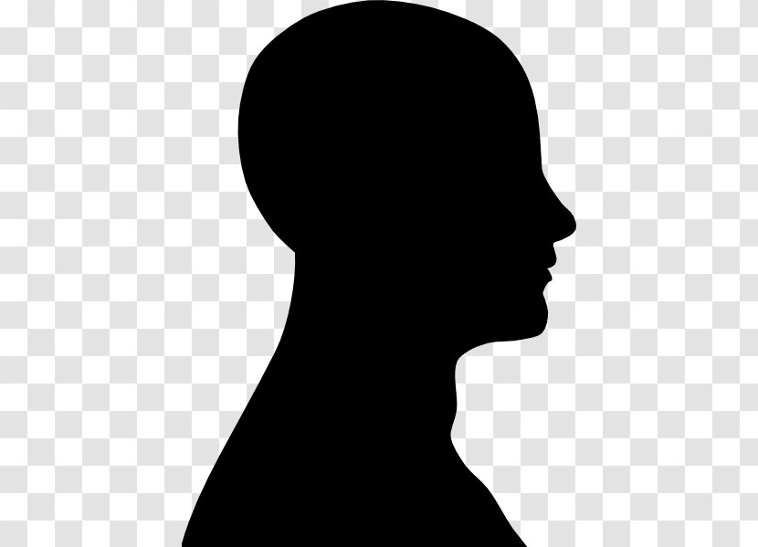 Human Head Silhouette Face Clip Art - Black And White - Outline Transparent PNG