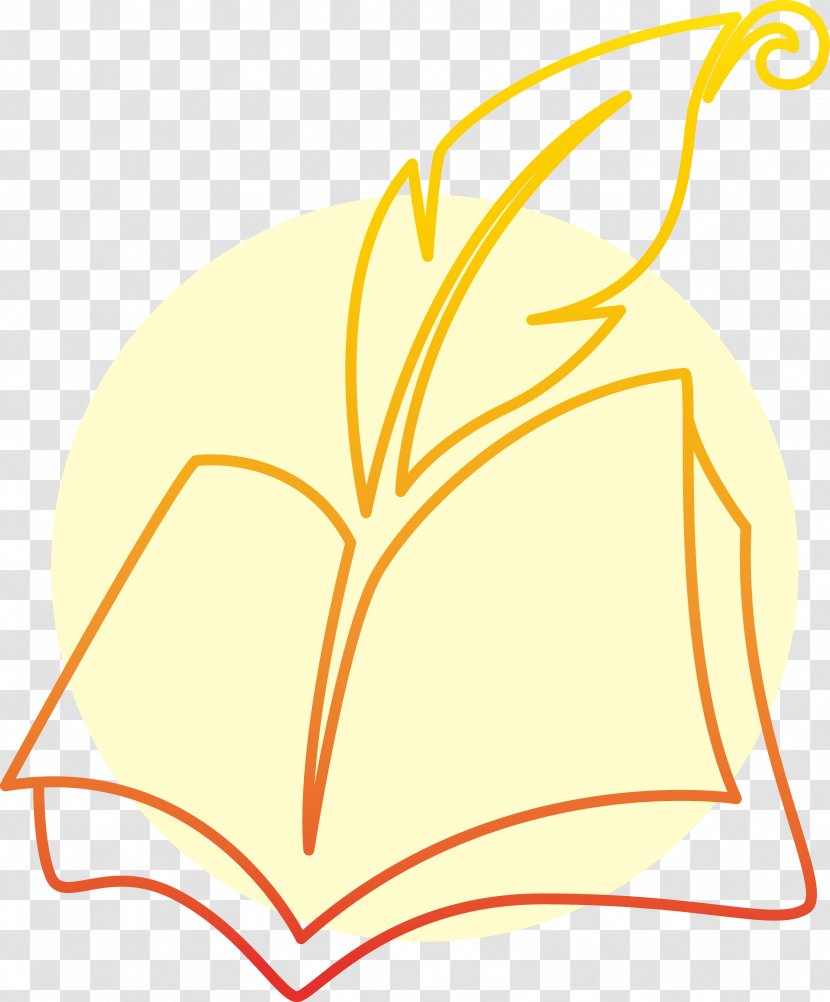 Logo Quill Goose Feather Book - Light Yellow Hair LOGO Transparent PNG