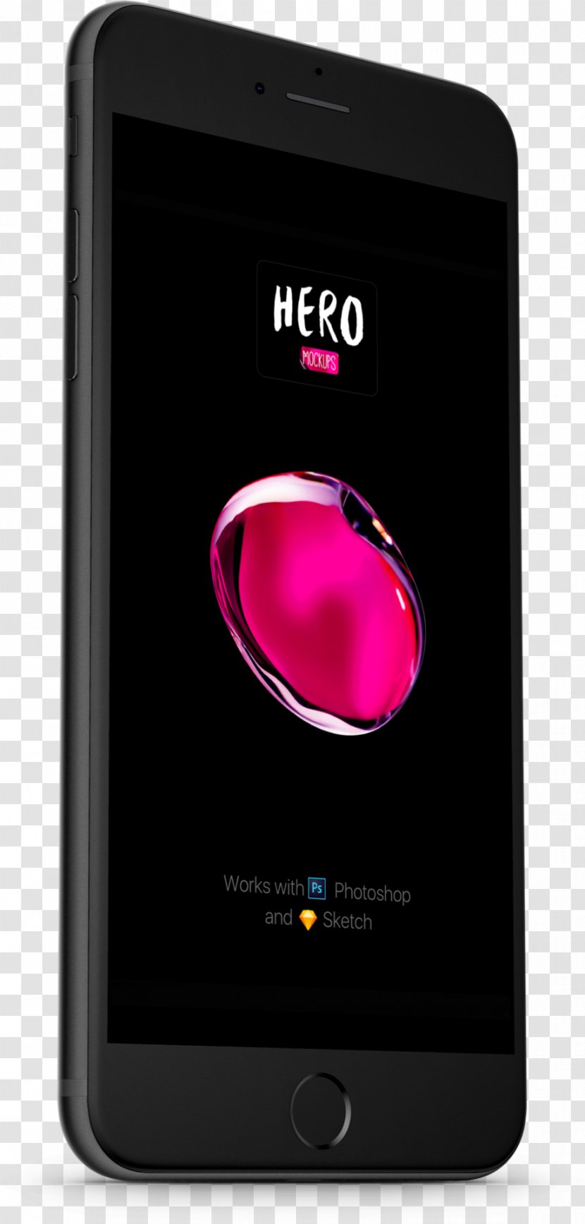 Feature Phone Smartphone Apple IPhone 7 Plus (32GB, Black) - Electronic Device - Iphone Mockup Sketch Transparent PNG