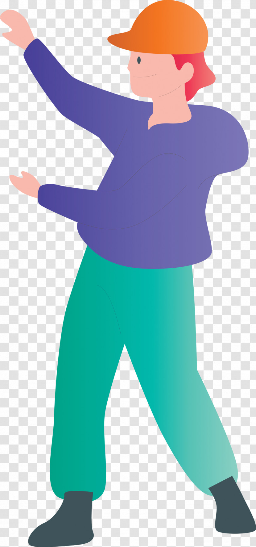 Standing Electric Blue Costume Transparent PNG