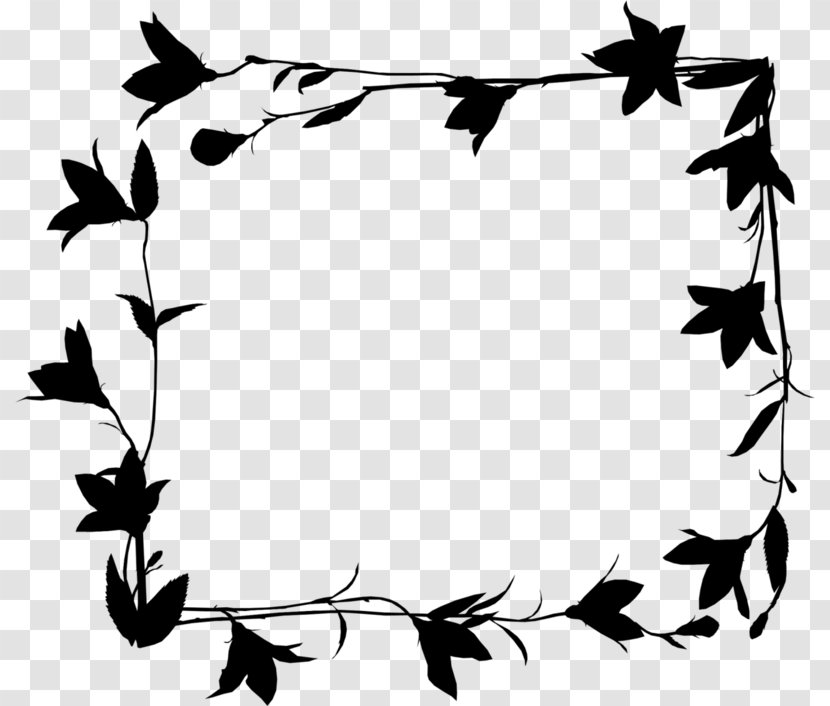 Clip Art Black & White - Antler - M Pattern Leaf Flower Transparent PNG