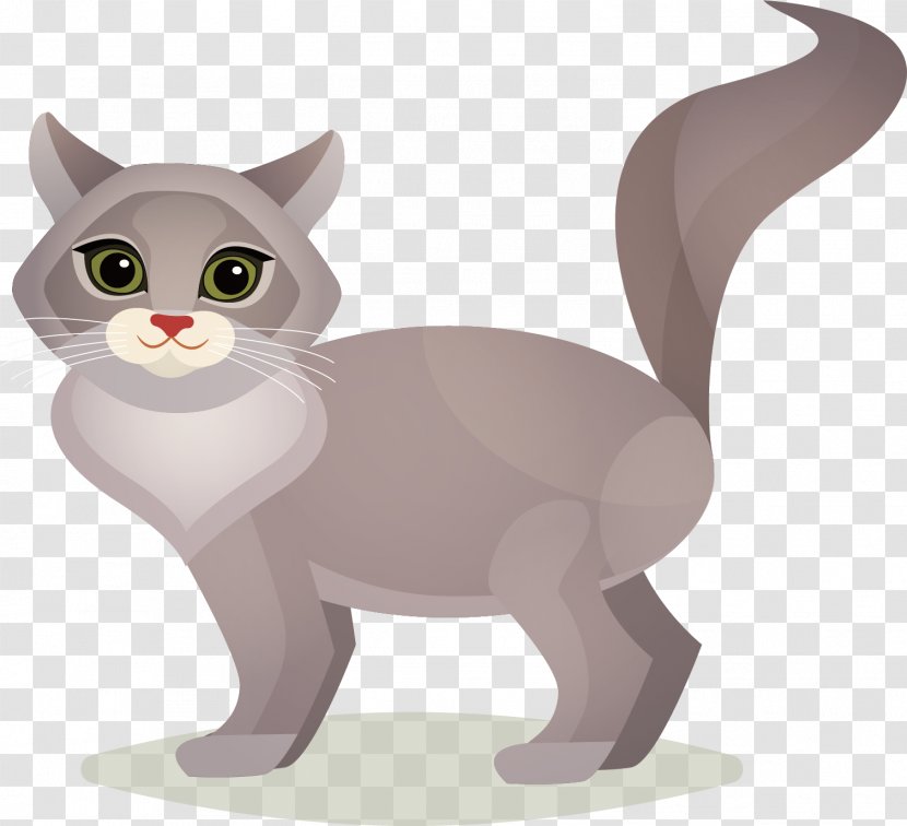 Cat Kitten Pet Sitting Illustration - Stock Photography - Vector Hand-painted Gray Transparent PNG