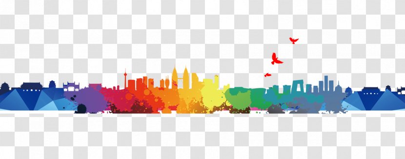 Graphic Design Silhouette - Flag - Colorful City Transparent PNG